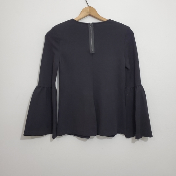 Cabi Solid Black "It's a Party" Bell Sleeve Top - Picture 2 of 3